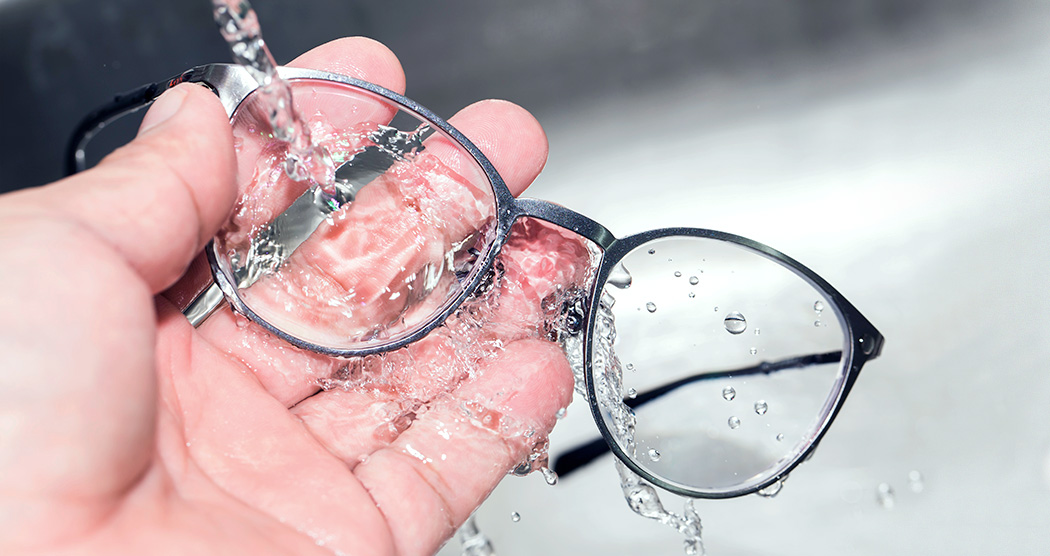 rinse the glasses off thoroughly under the faucet