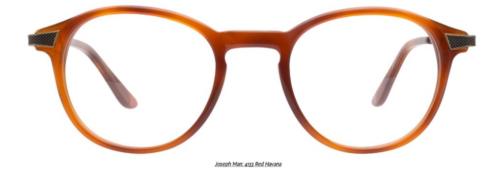 Eyeglasses with brown translucent frames