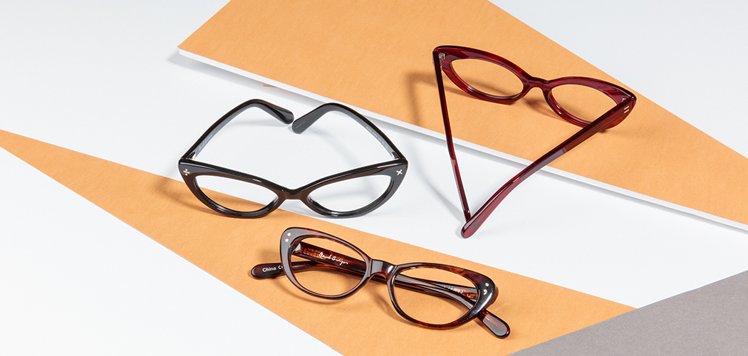 Three types of cat eye frames - rounded, petite, classic.