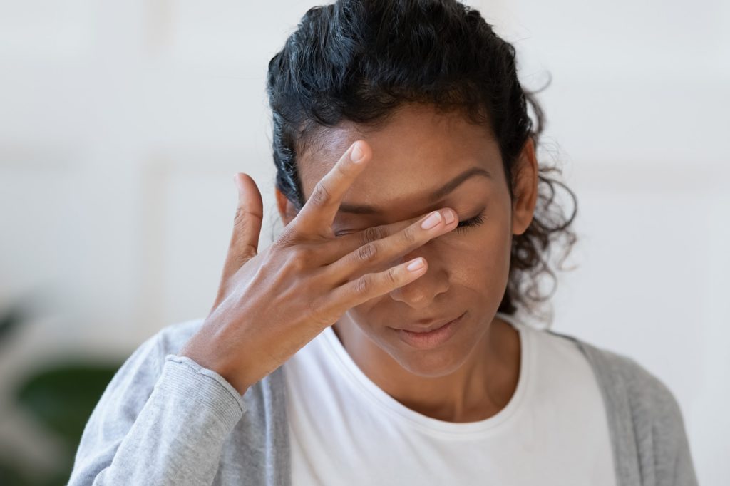 woman with dry eyes