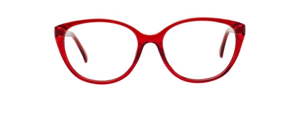 Red cat-eye glasses frames