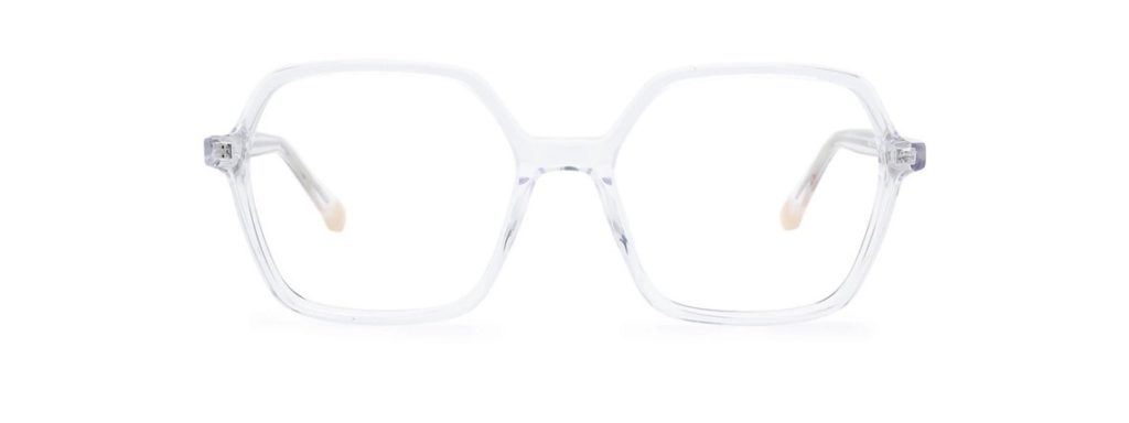 Oversized hexagonal clear transparent eco-friendly sustainable glasses frames