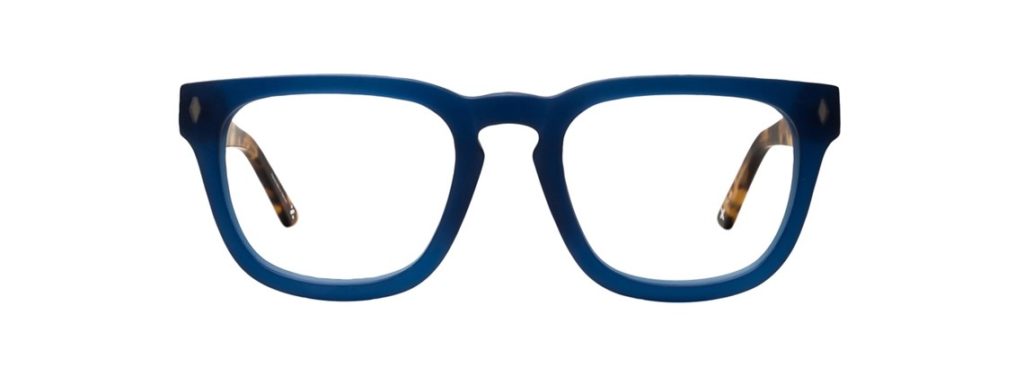 Oversized square blue glasses frames