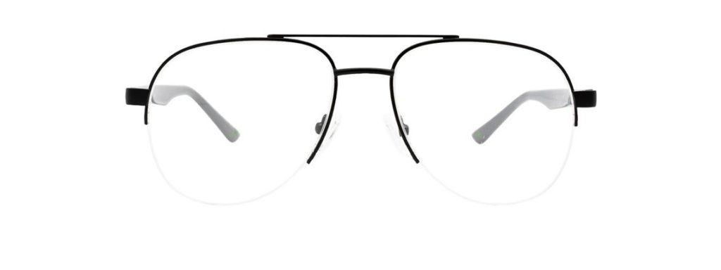 Semi-rimless black aviator glasses frames