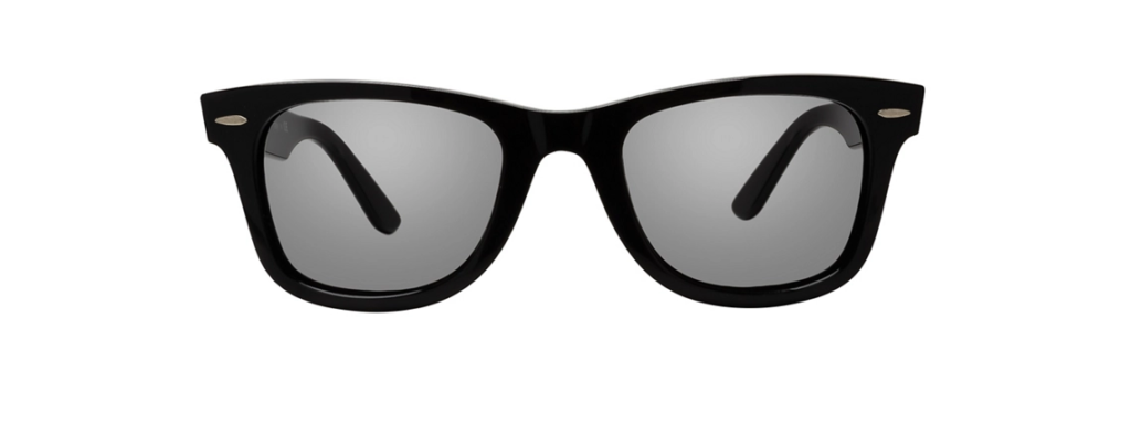 Ray-Ban Wayfarer sunglasses with grey tinted lenses