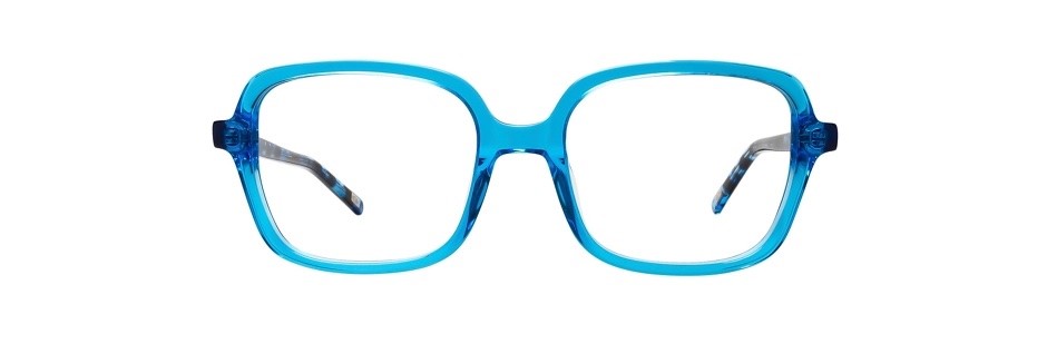 Oversized blue transparent square glasses frames