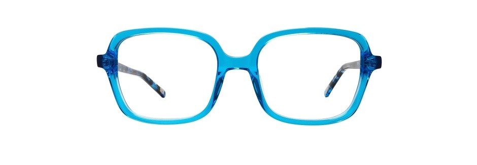 Oversized blue transparent square glasses frames