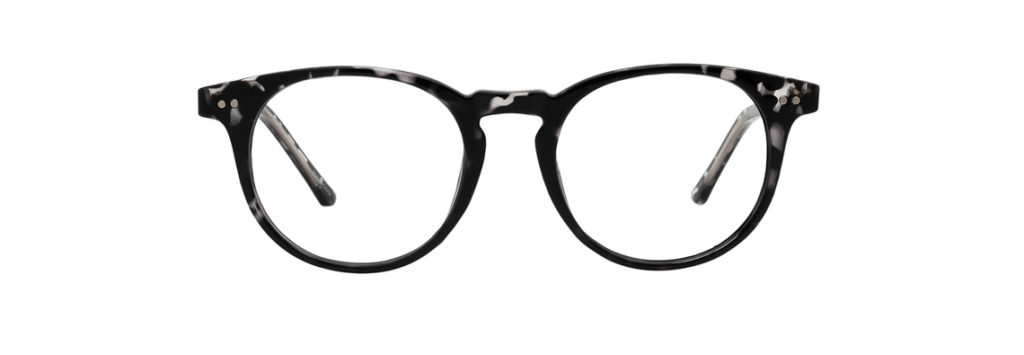 dark-coloured round cat eye tortoiseshell glasses frames