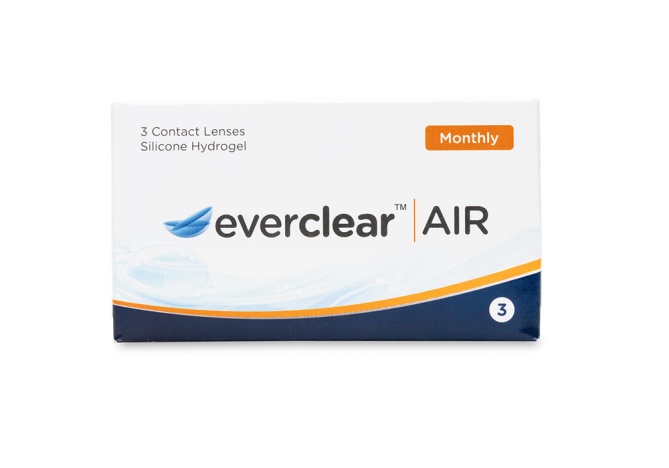 a box of everclear brand monthly contact lenses