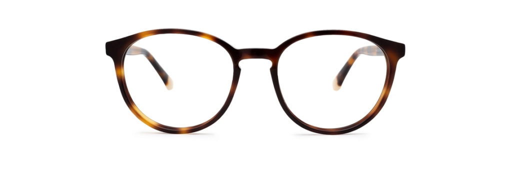a pair of oval tortoiseshell glasses frames