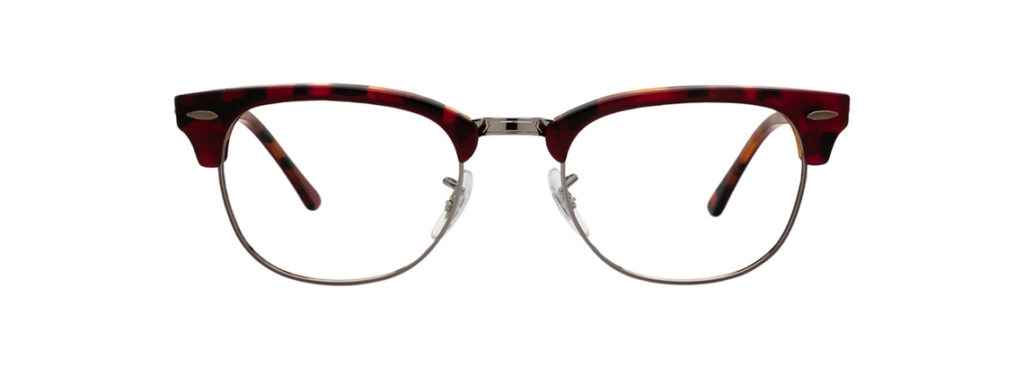 Ray-Ban Clubmaster glasses frames in tortoiseshell with silver accents