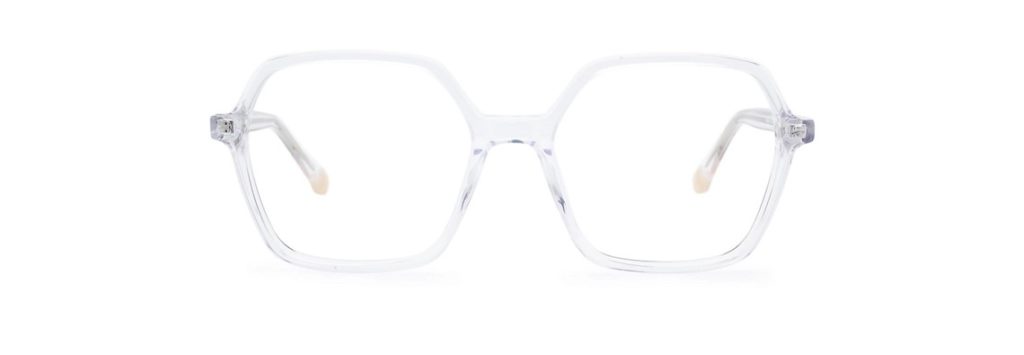 hexagonal clear frame glasses