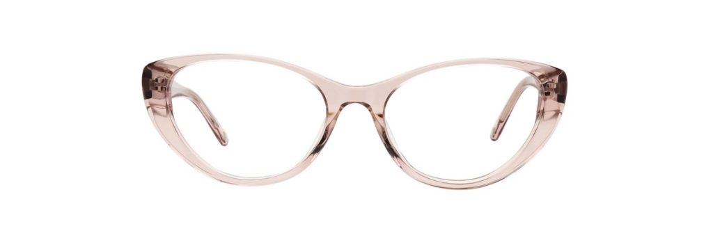 clear frame pink cat-eye glasses