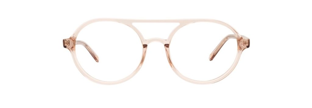 beige clear frame aviator glasses