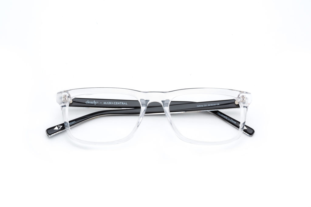 black and white clear frame glasses