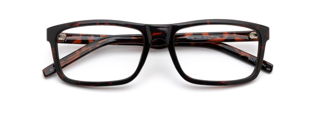 Tortoiseshell rectangular glasses frames