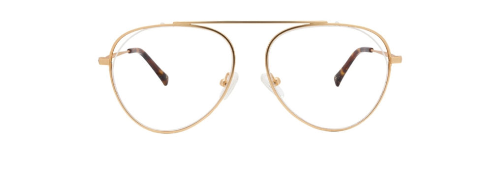 Gold aviator glasses frames