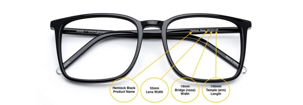 glasses frame measurements in millimeters