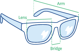 What is glasses lens width?